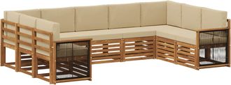 vidaXL Conjunto De Sof&aacute;s De Exterior 7 Uds. Natural Vidaxl