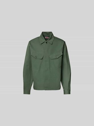 Kenzo Regular Fit Hemdjacke aus Baumwolle in Khaki, Gr&ouml;&szlig;e XL