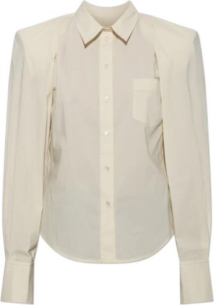 Iro Lizbeth Shirt - Dames - Overhemden - Beige - M - Leer - Overhemden