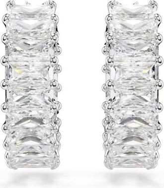 Swarovski Kristal Matrix Oorbellen- Elegant en Verfijnd - Dames - Oorbellen - Grijs - ONE Size - Accessoires
