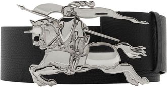 Burberry Knight leather belt - men - Palladium Plated Brass/Calf Leather/Calf Leather - M - Black