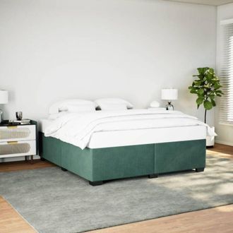 vidaXL Giroletto senza Materasso Verde Scuro 180x200 cm in Velluto - Vidaxl