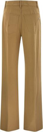 Dondup Womens Amber - Five-pocket Wide-leg Trousers - Tan Viscose - Size 29 (Waist)