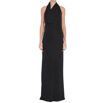 Khaite Kleedjes, Dames, Zwart, M, Halter Neck Maxi Jurk