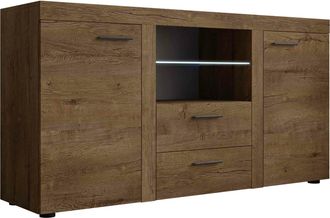 Mirjan24 C&oacute;moda Univio, Roble De Lefkada, Con Cajones Y Puertas, N&uacute;mero De Cajones: 2, 82x157x40cm, Led
