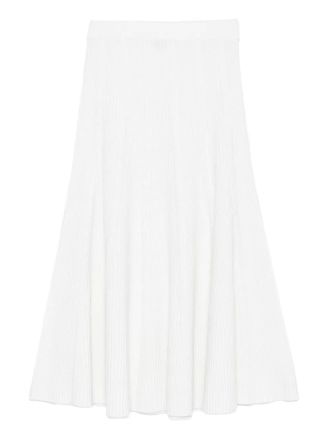 Maje ribbed A-line skirt - women - Acrylic/Polyamide/Polyester/Wool - 40 - Neutrals