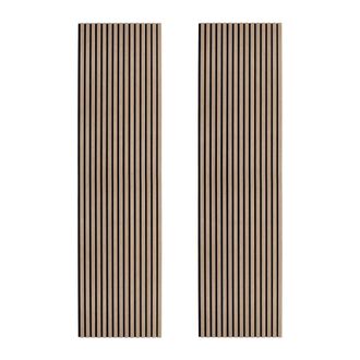 MonsterShop Acoustic Slat Wall Panels x 2 - Light Walnut in Brown