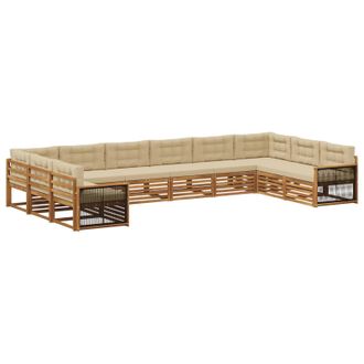vidaXL Juegos De Sof&aacute;s 10 Uds. Madera De Acacia S&oacute;lida Vidaxl
