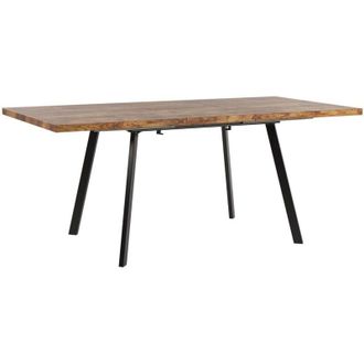 Beliani Tavolo da Pranzo Rettangolare in MDF 140/180 x 90 cm Gambe Metalliche Harlow