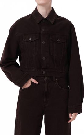 A Gold E Radley Jacket In Sloe Berry