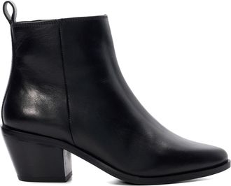 Dune London Ladies PAPZ Western Ankle Boots Size UK 8 Stacked Heel