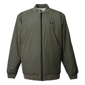 Vans Mens Vans Reversible Lambs Wool Long Sleeves logo Sports Jacket Military Green VN0A5KLN0CT