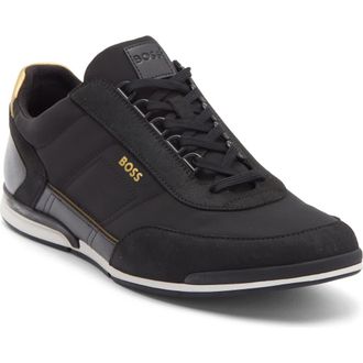 BOSS Saturn Low Top Sneaker in Black at Nordstrom Rack, Size 11Us / 10Uk