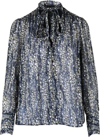 Dondup Chiffon blouse van viscosestof - Dames - Blouses - Veelkleurig - M - Chiffon - Overhemden