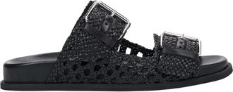 Guglielmo Rotta Leren Slippers - Dames - Sandalen - Zwart - 37 EU - Leer - Schoenen
