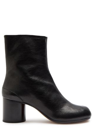 Maison Margiela Tabi 60 Leather Ankle Boots - Black - 39.5 (IT39.5 / UK6.5)