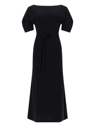 Christophe Lemaire Cotton Linen Boat Neckline Blend Midi Dress