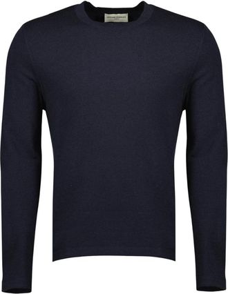 Officine G&eacute;n&eacute;rale Rondgebreide trui - Heren - Ronde hals truien - Blauw - S - Wol - Truien & Vesten