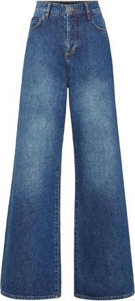 Philipp Plein Denim Skater Fit Broek - Dames - Loose Fit Jeans - Blauw - W25 - Denim - Jeans