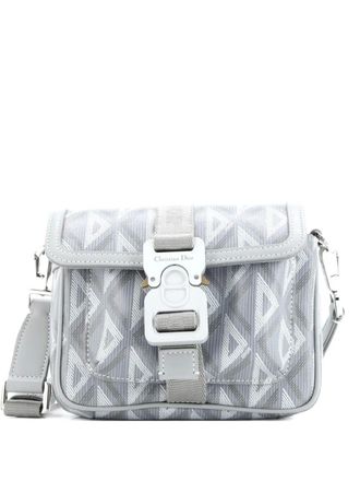 Dior Hit the Road Flap CD Diamond Coated Canvas and Leather Mini crossbody bag - Grijs
