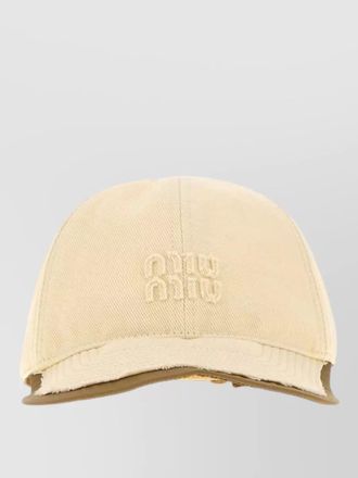 Miu Miu drill baseball cap curved brim design
