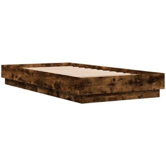 vidaXL Bed Frame without Mattress Smoked Oak 75x190 cm Small Single Engineered Wood vidaXL