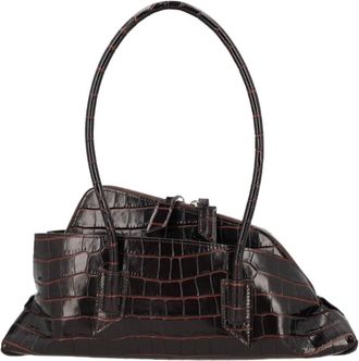The Attico Glossy Crocodile-Embossed Handbag With Structured Silhouette