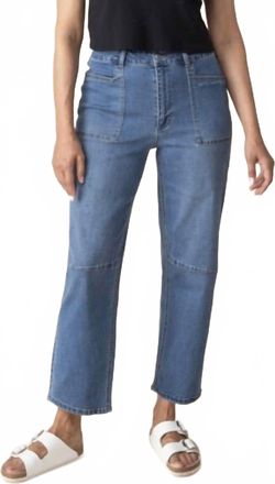 Habitat Stretch Barrel Leg Pants In Medium Denim