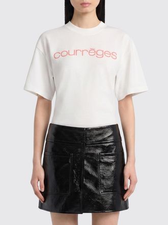 Courr&egrave;ges T-shirts in cotone con logo Courr&Egrave;ges