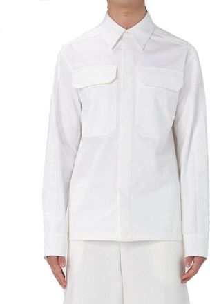 Jil Sander Mens White Cotton Dress Shirt