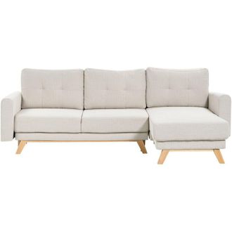 Beliani Beliani - Divano angolare 3 posti sinistro tessuto Funzione Sleeper estraibile Schienale imbottito Beige Siro