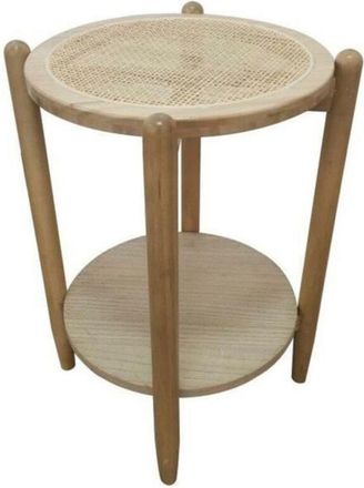 DKD Home Decor Side table - Natural rattan - Paulownia wood - 38 x 38 x 54.5 cm - Ethnic style