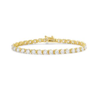 Diana M. Jewels 14kt yellow gold 42cts round lab grown diamond 3-prong tennis bracelet
