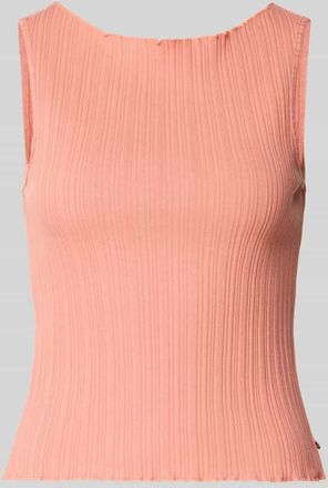 Scotch & Soda Stricktop mit Strukturmuster und Rundhalsausschnitt in Koralle, Gr&ouml;&szlig;e XL