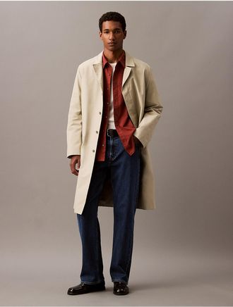 Calvin Klein Mens Solid Oxford Classic Button-Down Shirt - Red - M