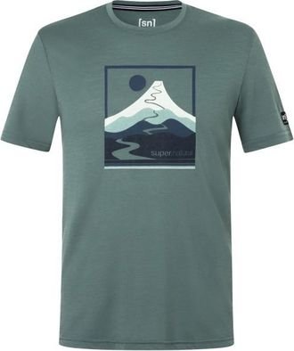 super.natural Trace Hill Tee Merinoshirt f&uuml;r Herren | t&uuml;rkis/oliv