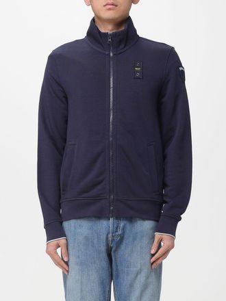 Blauer Felpa in cotone con zip Blauer