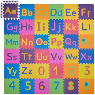 Relaxdays Relaxdays - Puzzle Mat, abc and Numbers, 90 pieces, Playmat for Children, WxD: 180.5 x 180.5 cm, Soft eva Foam, Colourful