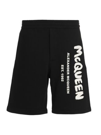 Alexander McQueen Black Logo Shorts