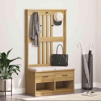 vidaXL Albero da Ingresso sandnes 87x40x159,5 cm in Legno di Pino - Vidaxl