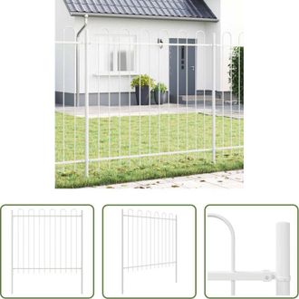 vidaXL Recinzione in acciaio - Recinzione per Giardino 2 pcs Bianco 3,4 x 1,5 m