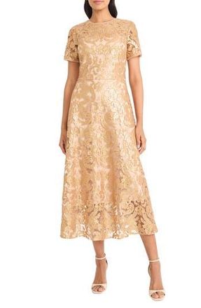 Maggy London Sequin Fit & Flare Cocktail Dress in Caramel at Nordstrom Rack, Size 2