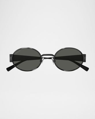 Gucci Men & apos;s GG1854SM Metal Oval Sunglasses
