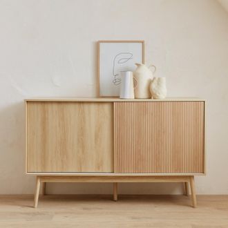 Sweeek Sweeek - Credenza Scandinava A 2 Ante Effetto Legno, 150cm