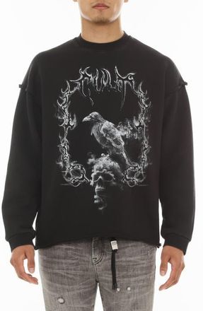 Cult of Individuality Cotton French Terry Graphic Sweatshirt in Vintage Charcoal at Nordstrom, Size Xxx-Large