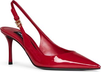 Dolce & Gabbana Patent Leather Slingback Pump - Red