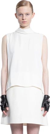 Valentino Silk Georgette Sleeveless Turtleneck Top