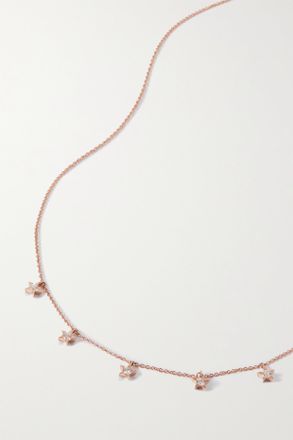 Roxanne First Collana In Oro Rosa 14 Carati Con Diamanti Mini Star