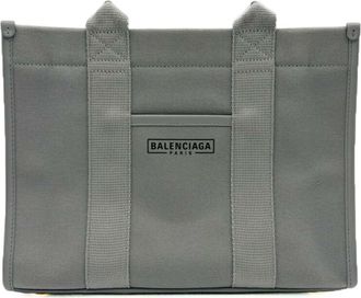 Balenciaga Gray Canvas Leather Tote Bag (Pre-Owned)