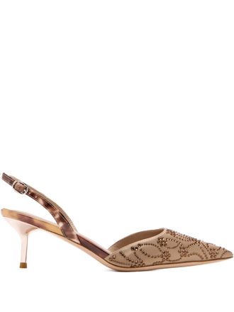 Nicoli Pumps slingback con decorazione 60mm - Toni neutri